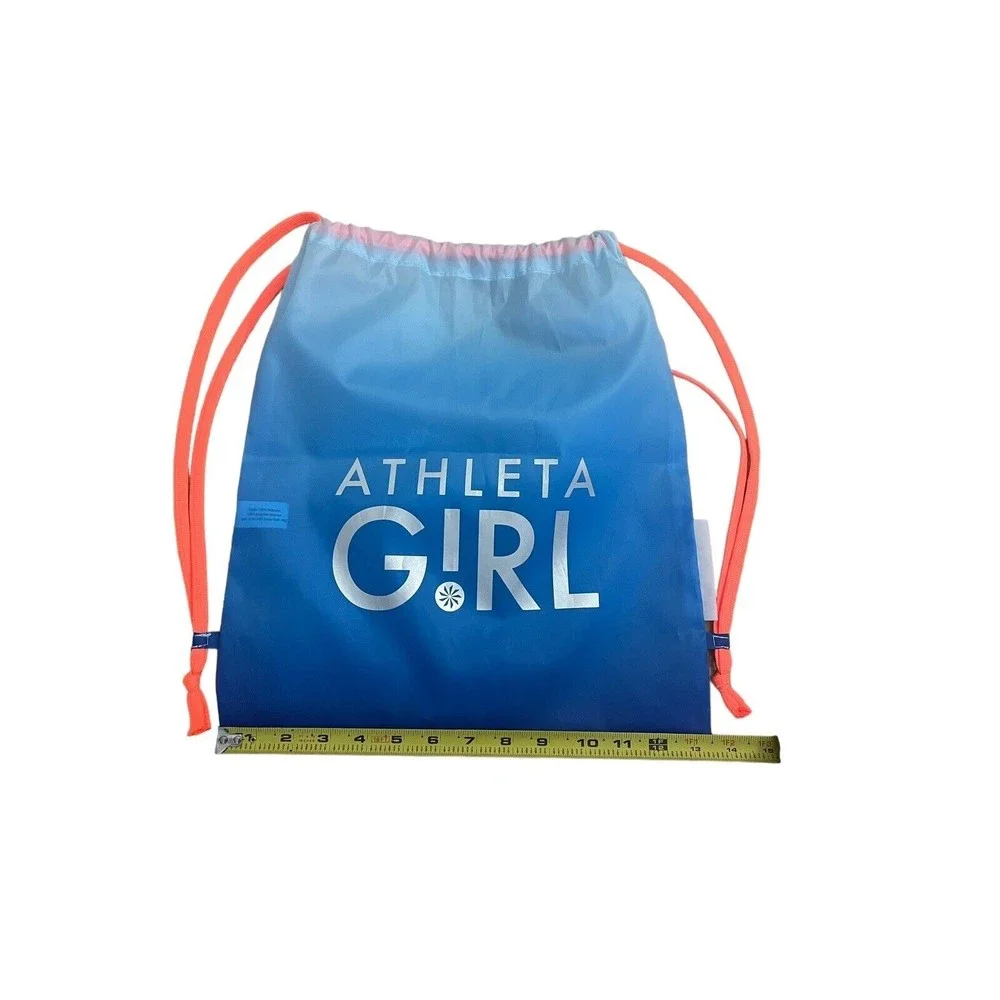 ATHLETA Girl Drawstring Backpack Bag‎ Blue Orange